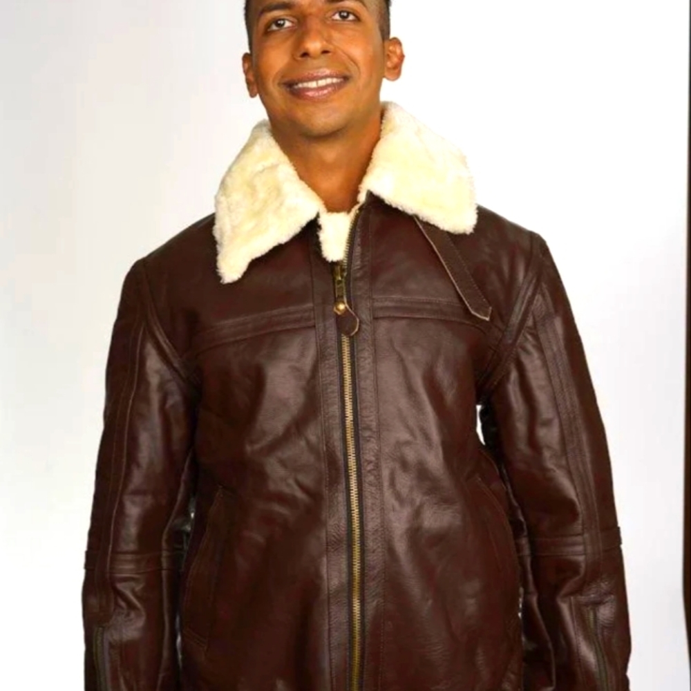 B3 BOMBER REAL SHEEP SKIN LEATHER JACKET